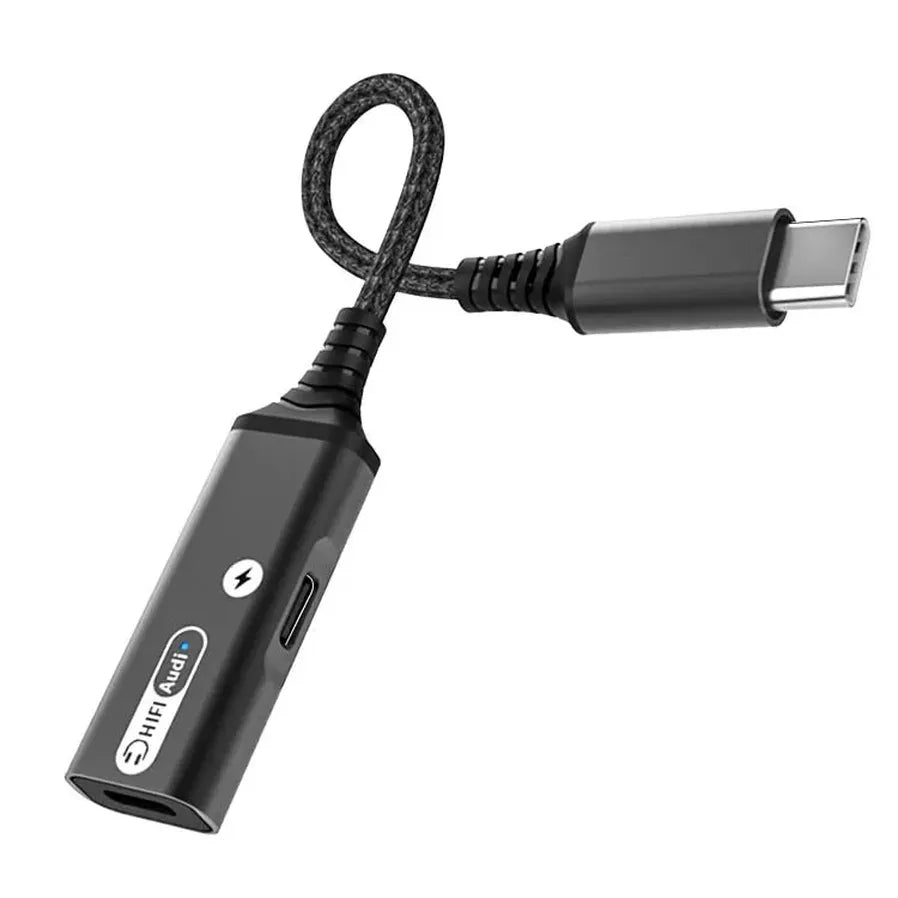 HKM-018963 Type-C to 3.5mm Audio Adapter Splitter for Android Devices - 2 in 1 Headphone Connector