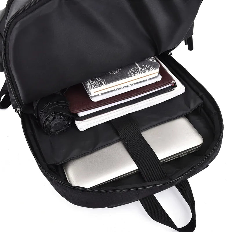 HKM-019283 Stylish Waterproof Reflective Anti-Theft Laptop Backpack with USB Charging Port