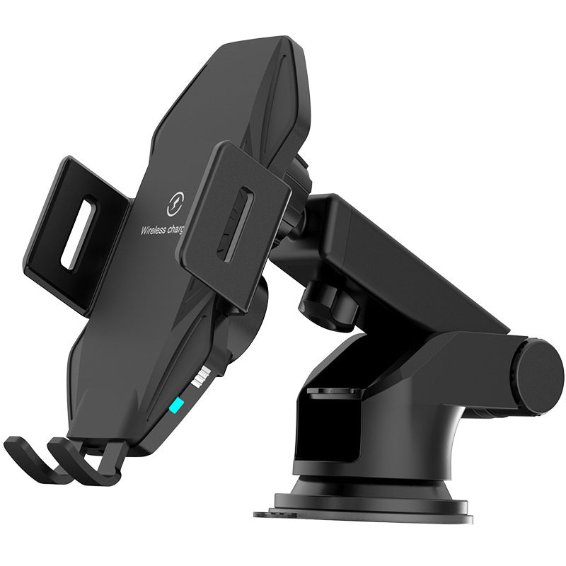 HKM-019283 Touch-Sensitive Wireless Charger for Car with Suction Cup Mount – Matte Black and Space Gray Options