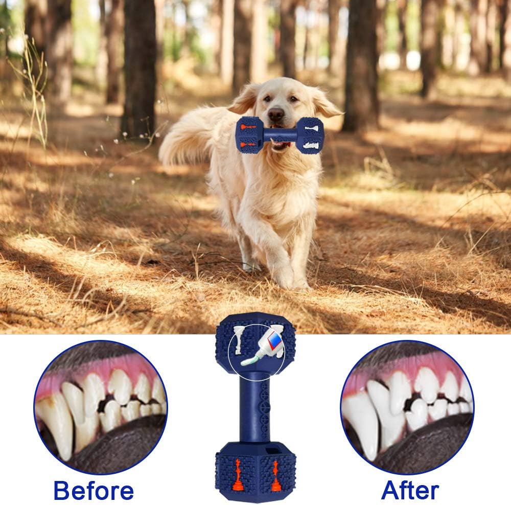 HKM-0193341 Durable Non-Toxic Dog Chew Toy with Treat Hollow Ends - Dental Toy for Medium & Large Aggressive Chewers