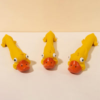 HKM-0193469 Durable Latex Dog Toy for Dental Health - Yellow Duck Design with Squeaker for Teething and Boredom Relief