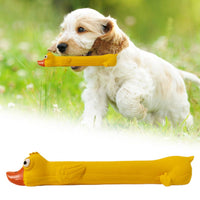 HKM-0193469 Durable Latex Dog Toy for Dental Health - Yellow Duck Design with Squeaker for Teething and Boredom Relief