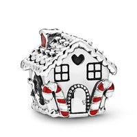 HKM-019347 Christmas Themed 925 Sterling Silver Beaded Bracelet with Santa Claus, Winnie the Pooh, Eeyore, and More