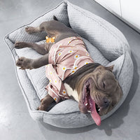 HKM-0195901 Cozy Nordic Gray Teddy for Golden Retrievers - Year-Round Comfort in Large Size
