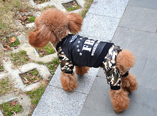 HKM-0196285 Camouflage Cotton Four-Pot Coat for Pets - Warm and Stylish Winter Apparel