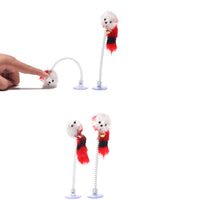 HKM-0196669 Interactive Suction Spring Plush Mouse Toy for Cats - Colorful, Fun, and Safe Design