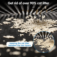 HKM-0197309 Cat Litter Mat with Double Layer Design, Waterproof EVA Cleaning Pad for Litter Box Area