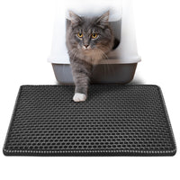 HKM-0197309 Cat Litter Mat with Double Layer Design, Waterproof EVA Cleaning Pad for Litter Box Area