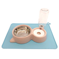 HKM-0197821 Automatic Double Bowl Water Dispenser for Cats and Dogs - 500ml Capacity, Stainless Steel & Durable Materials