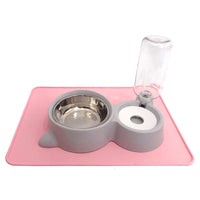 HKM-0197821 Automatic Double Bowl Water Dispenser for Cats and Dogs - 500ml Capacity, Stainless Steel & Durable Materials