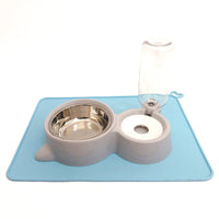 HKM-0197821 Automatic Double Bowl Water Dispenser for Cats and Dogs - 500ml Capacity, Stainless Steel & Durable Materials