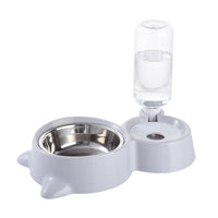 HKM-0197821 Automatic Double Bowl Water Dispenser for Cats and Dogs - 500ml Capacity, Stainless Steel & Durable Materials