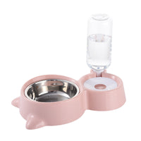 HKM-0197821 Automatic Double Bowl Water Dispenser for Cats and Dogs - 500ml Capacity, Stainless Steel & Durable Materials