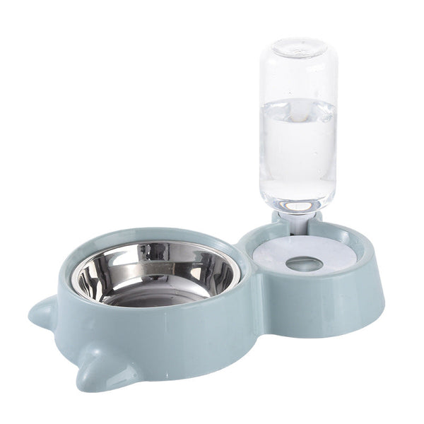 HKM-0197821 Automatic Double Bowl Water Dispenser for Cats and Dogs - 500ml Capacity, Stainless Steel & Durable Materials