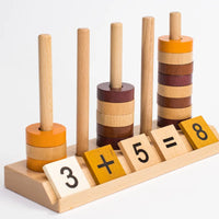 HKM-019795 Montessori Wooden Math Abacus Number Blocks for Early Preschool Learning, Age 3+