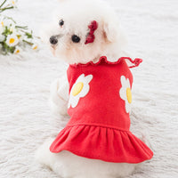 HKM-0198205 Daisy Flower Princess Woolen Skirt for Pets - Multiple Sizes Available