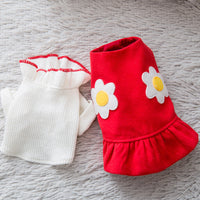 HKM-0198205 Daisy Flower Princess Woolen Skirt for Pets - Multiple Sizes Available