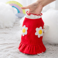 HKM-0198205 Daisy Flower Princess Woolen Skirt for Pets - Multiple Sizes Available