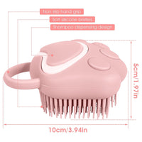 HKM-0199101 Soft Silicone Pet Grooming Brush with Shampoo Dispenser for Dogs and Cats