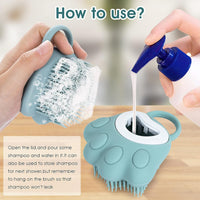 HKM-0199101 Soft Silicone Pet Grooming Brush with Shampoo Dispenser for Dogs and Cats