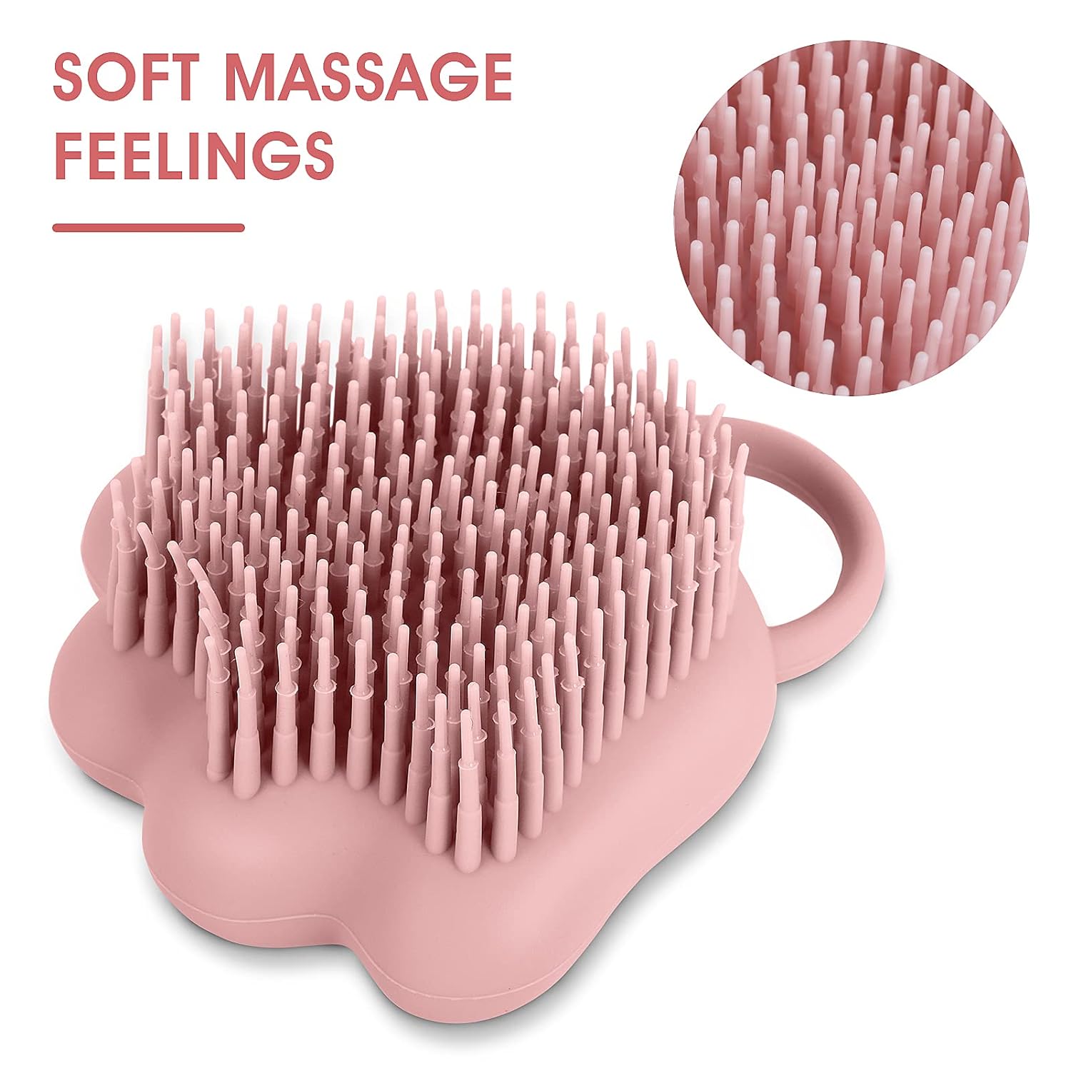 HKM-0199101 Soft Silicone Pet Grooming Brush with Shampoo Dispenser for Dogs and Cats