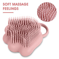 HKM-0199101 Soft Silicone Pet Grooming Brush with Shampoo Dispenser for Dogs and Cats