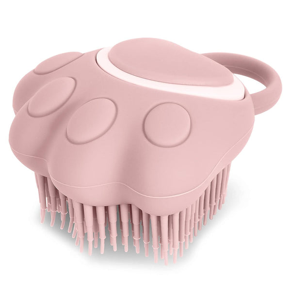 HKM-0199101 Soft Silicone Pet Grooming Brush with Shampoo Dispenser for Dogs and Cats