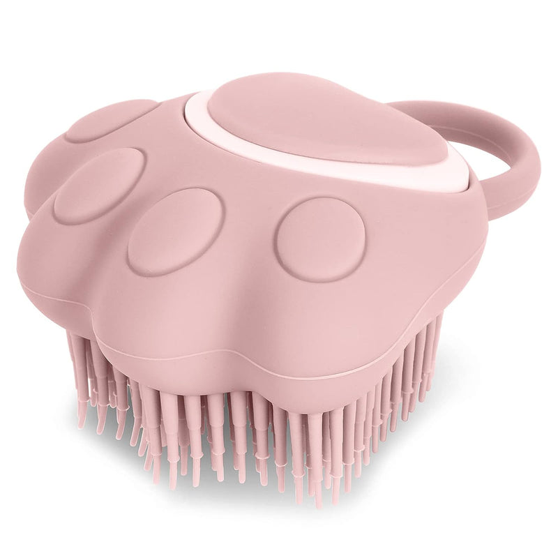 HKM-0199101 Soft Silicone Pet Grooming Brush with Shampoo Dispenser for Dogs and Cats