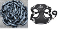 HKM-0199613 Haunted House Simulation Iron Chain Prop in Gold, Silver, and Black - Realistic Plastic Design, 1 Large and 1 Medium Chain