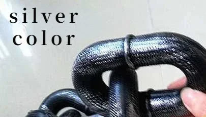 HKM-0199613 Haunted House Simulation Iron Chain Prop in Gold, Silver, and Black - Realistic Plastic Design, 1 Large and 1 Medium Chain