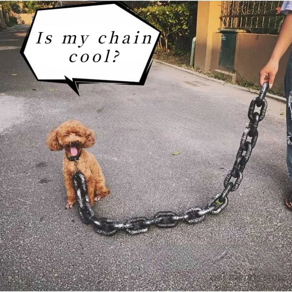 HKM-0199613 Haunted House Simulation Iron Chain Prop in Gold, Silver, and Black - Realistic Plastic Design, 1 Large and 1 Medium Chain