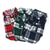 HKM-0199997 Plaid Cotton Shirt for Dogs ¨C Stylish Spring and Summer Apparel