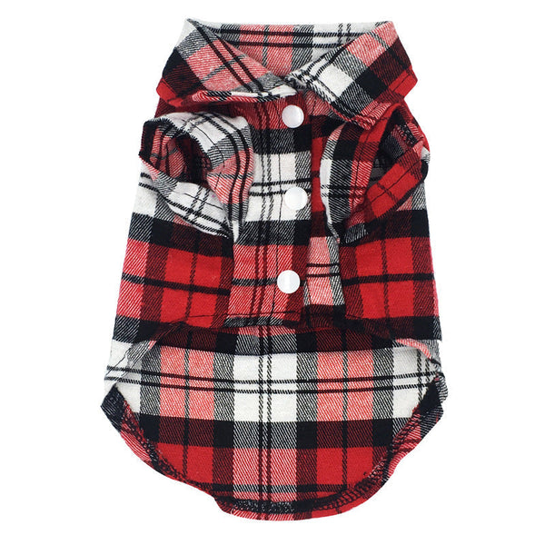 HKM-0199997 Plaid Cotton Shirt for Dogs ¨C Stylish Spring and Summer Apparel