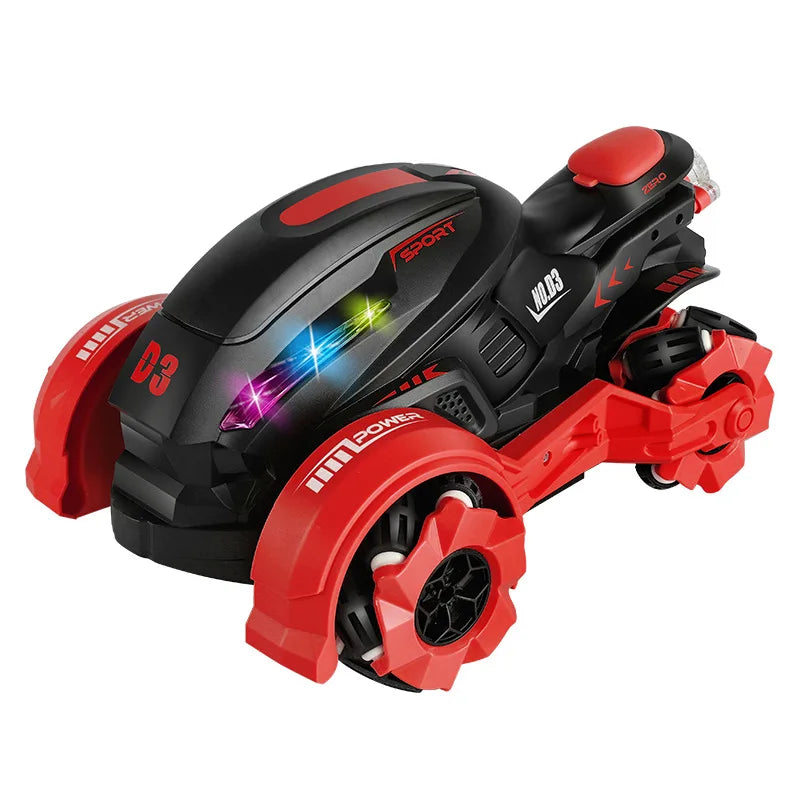 HKM-020051 Remote Control Spray Stunt Motorcycle with Drift and Rotation Features – High Speed Electric RC Car, Indoor/Outdoor Use