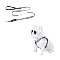 HKM-0200893 Fashionable PU Leather Dog Vest Harness with Nylon Leash Set, Adjustable Strap Sizes Available