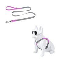 HKM-0200893 Fashionable PU Leather Dog Vest Harness with Nylon Leash Set, Adjustable Strap Sizes Available
