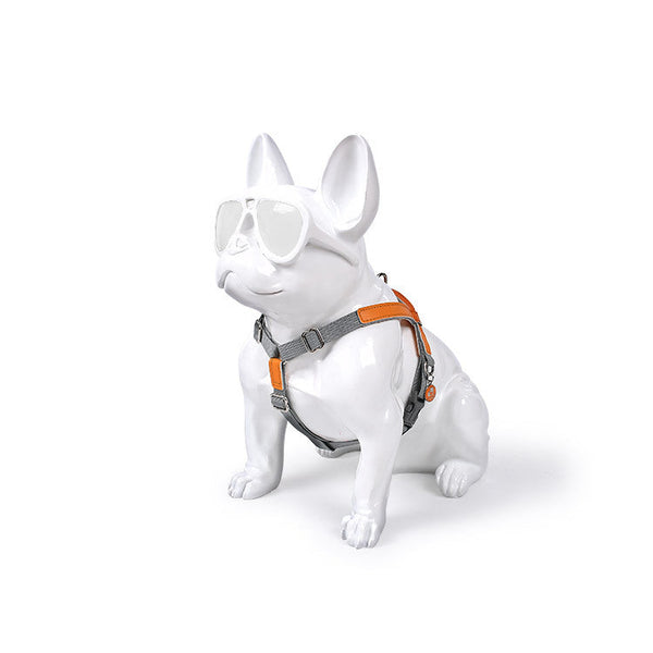 HKM-0200893 Fashionable PU Leather Dog Vest Harness with Nylon Leash Set, Adjustable Strap Sizes Available