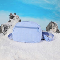 HKM-0201405 Baby Blue Pet Collar and Leash Set with Chest Back Harness and Mini Schoolbag Waste Bag Holder