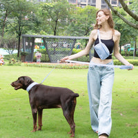 HKM-0201405 Baby Blue Pet Collar and Leash Set with Chest Back Harness and Mini Schoolbag Waste Bag Holder