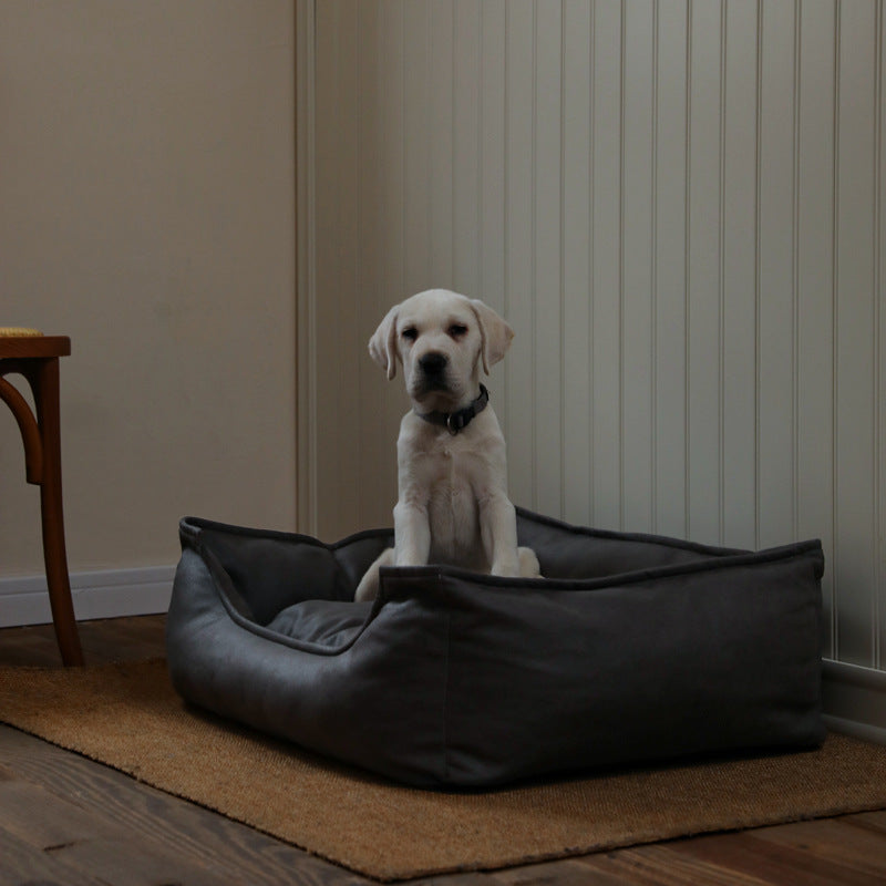 HKM-0201661 Waterproof Imitation Leather Pet Bed Sofa - Available in Light Gray, Gray, and Brown