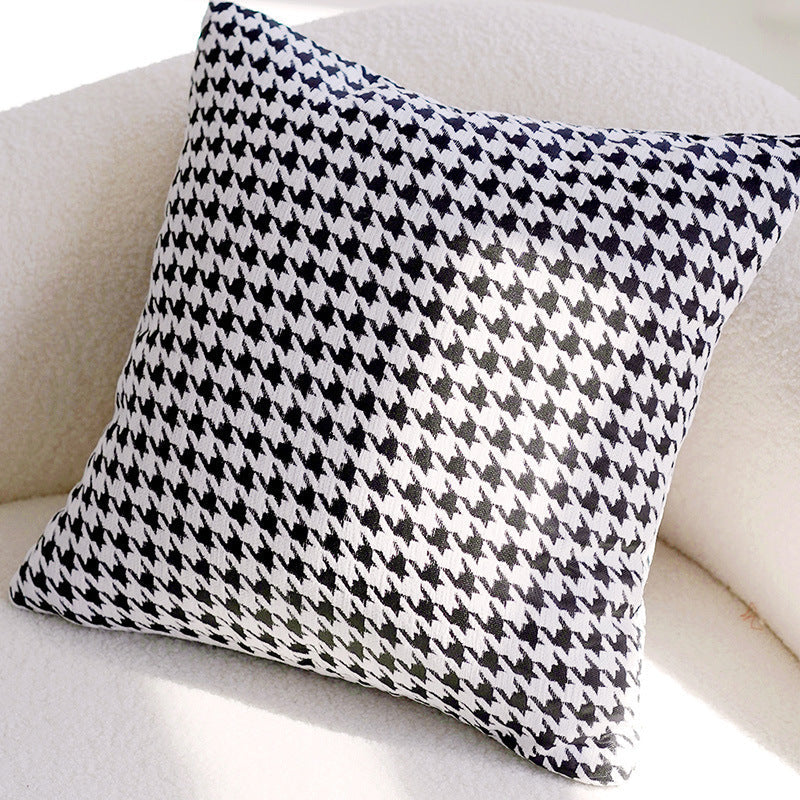 HKM-020179 Black and White Houndstooth and Checkerboard Decorative Pillow Collection, 45x45cm and 30x50cm Options