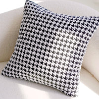 HKM-020179 Black and White Houndstooth and Checkerboard Decorative Pillow Collection, 45x45cm and 30x50cm Options