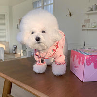HKM-0202173 Casual Pet Strawberry Bottoming Shirt in White, Strawberry, and Pink - Size XS to XL