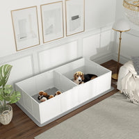 HKM-0203069 Whelping Box for Medium Dogs with Waterproof Pad and Adjustable Entrance - 77" x 38" x 19"