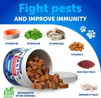 HKM-0203453 Natural Flea and Tick Prevention Soft Chews for Cats and Kittens with Vitamins and Health Support