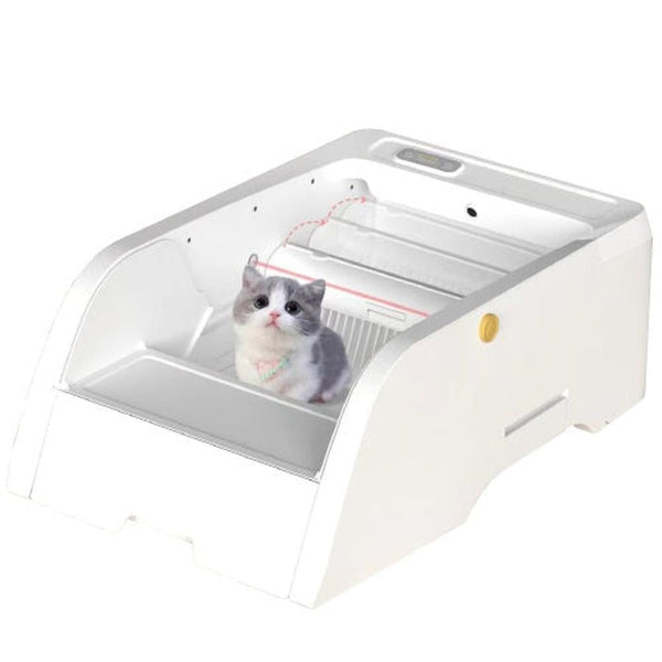 HKM-020371 Smart Litter Box with Wide Opening and Automatic Cleaning Feature for Cats