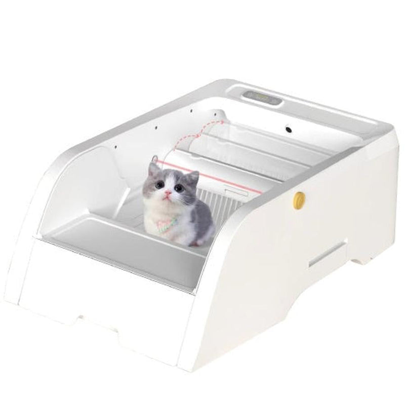 HKM-020371 Smart Litter Box with Wide Opening and Automatic Cleaning Feature for Cats