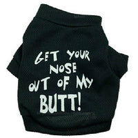 HKM-0205757 Black Printed Mesh Tee for Dogs - Sniff With Me Design, XS to L Sizes Available