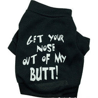 HKM-0205757 Black Printed Mesh Tee for Dogs - Sniff With Me Design, XS to L Sizes Available
