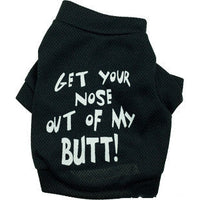 HKM-0205757 Black Printed Mesh Tee for Dogs - Sniff With Me Design, XS to L Sizes Available